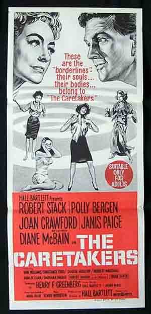 THE CARETAKERS 1963 Joan Crawford RARE Daybill Movie Poster