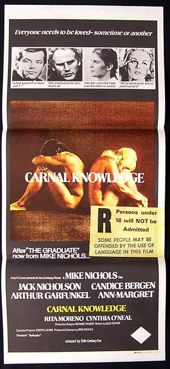 CARNAL KNOWLEDGE Daybill Movie poster 1971 Jack Nicholson
