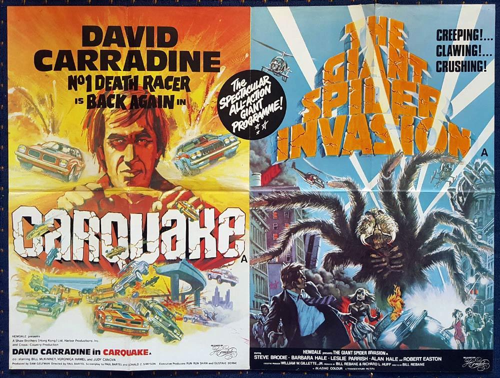 CARQUAKE GIANT SPIDER INVASION Double Bill Sci Fi British Quad Movie poster
