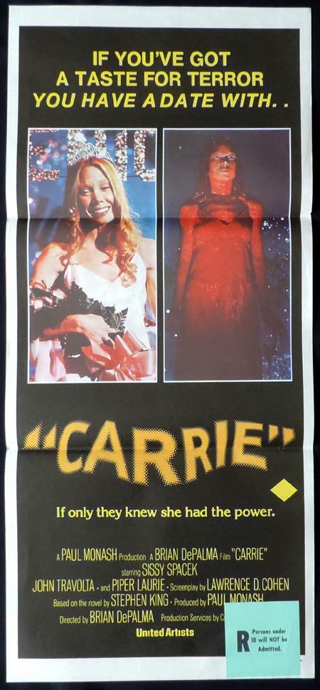 CARRIE Original Daybill Movie Poster John Travolta Sissy Spacek