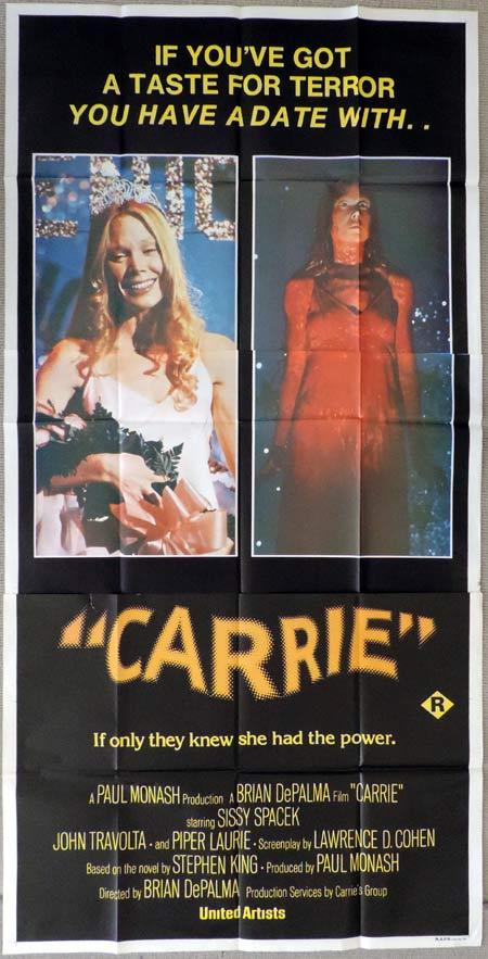 CARRIE Original 3 Sheet Movie Poster Sissy Spacek Horror