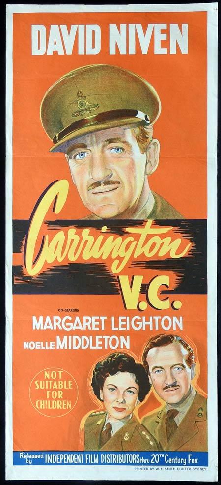 CARRINGTON VC Original daybill Movie Poster David Niven Margaret Leighton Noelle Middleton