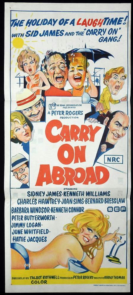 CARRY ON ABROAD Original Daybill Movie poster Kenneth Williams Sid James