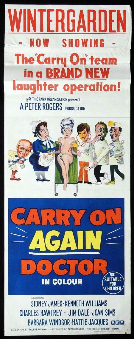 CARRY ON AGAIN DOCTOR Original Daybill Movie Poster Sid James Jim Dale Barbara Windsor