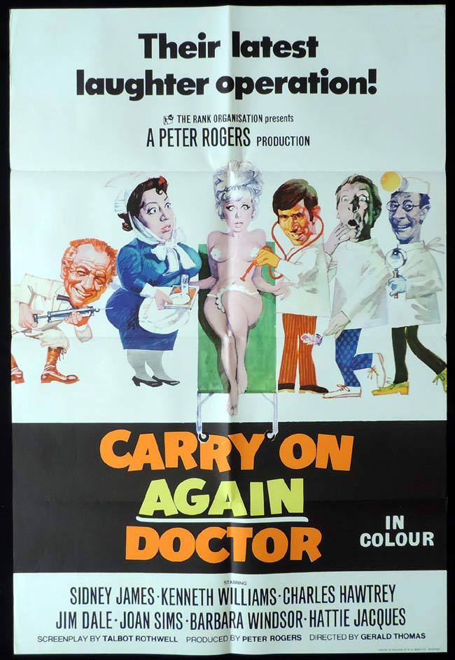 CARRY ON AGAIN DOCTOR British One Sheet Movie Poster Kenneth Williams Sid James