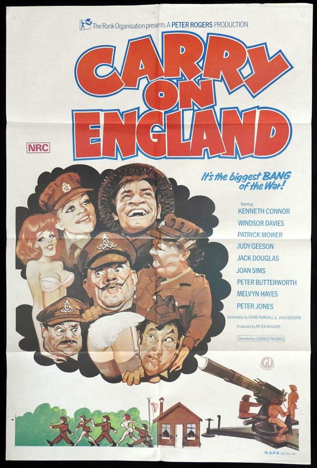 CARRY ON ENGLAND Original One sheet Movie Poster Kenneth Connor Windsor Davies Patrick Mower