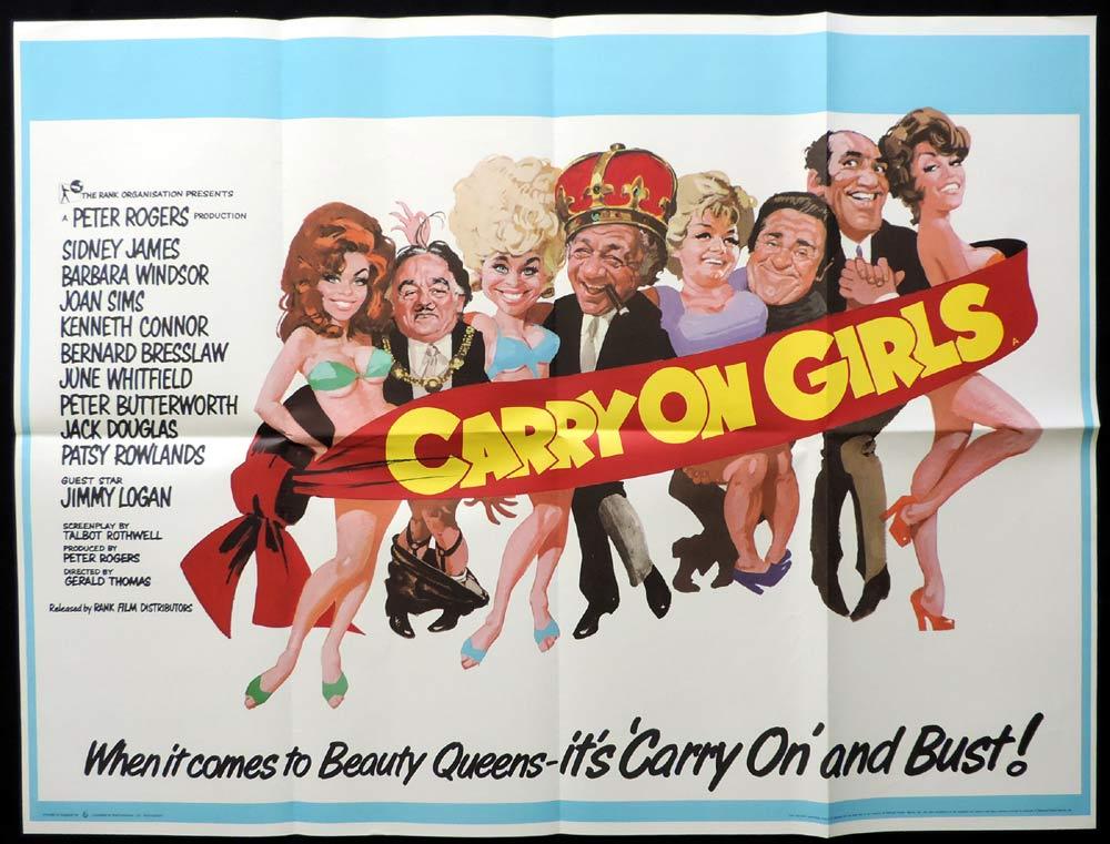 CARRY ON GIRLS British Quad Movie poster Sid James Arnaldo Putzu art