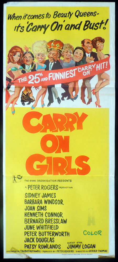 CARRY ON GIRLS Original Daybill Movie poster Kenneth Williams