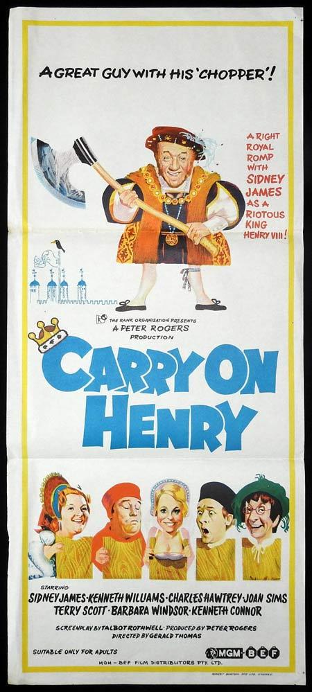 CARRY ON HENRY Original Daybill Movie poster Kenneth Williams Sid James