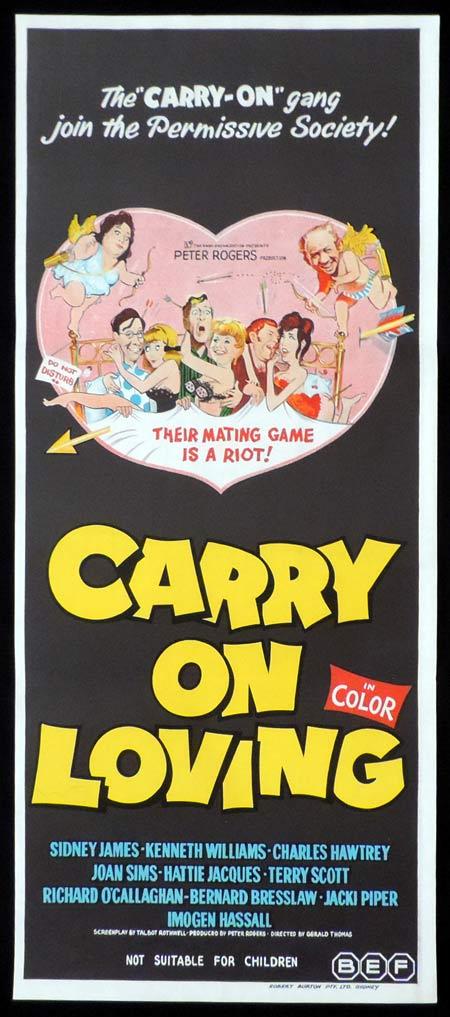 CARRY ON LOVING Original Daybill Movie poster Kenneth Williams