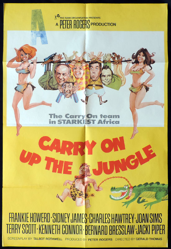 CARRY ON UP THE JUNGLE Sid James English One sheet Movie poster