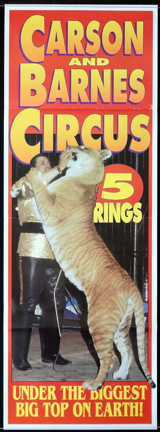 CARSON AND BARNES CIRCUS Original Poster 5 RINGS Big Top