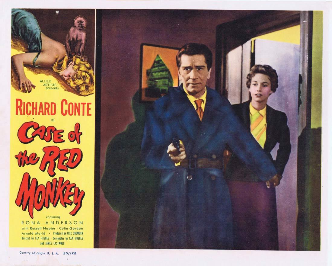 CASE OF THE RED MONKEY Lobby Card 3 Richard Conte Rona Anderson Russell Napier