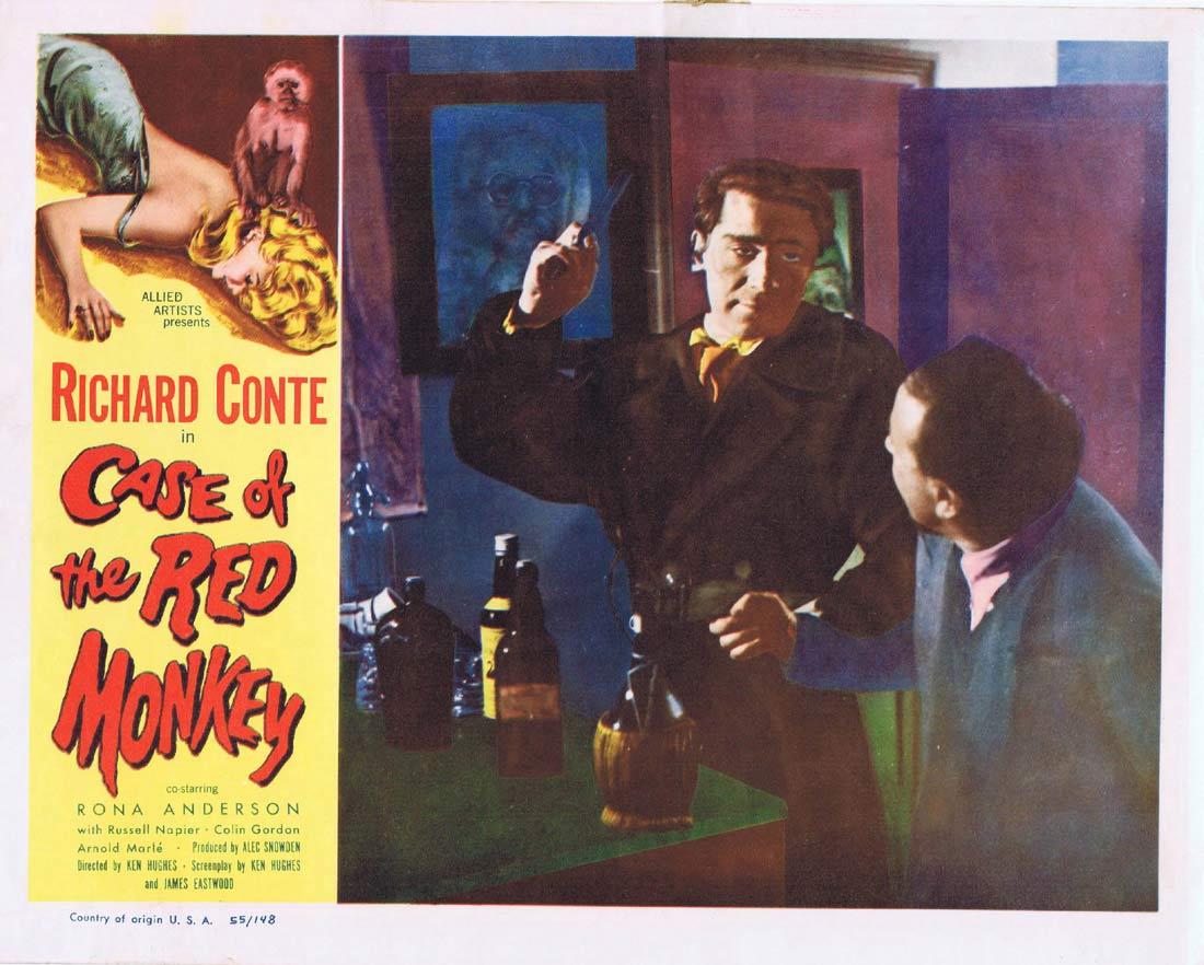 CASE OF THE RED MONKEY Lobby Card 4 Richard Conte Rona Anderson Russell Napier