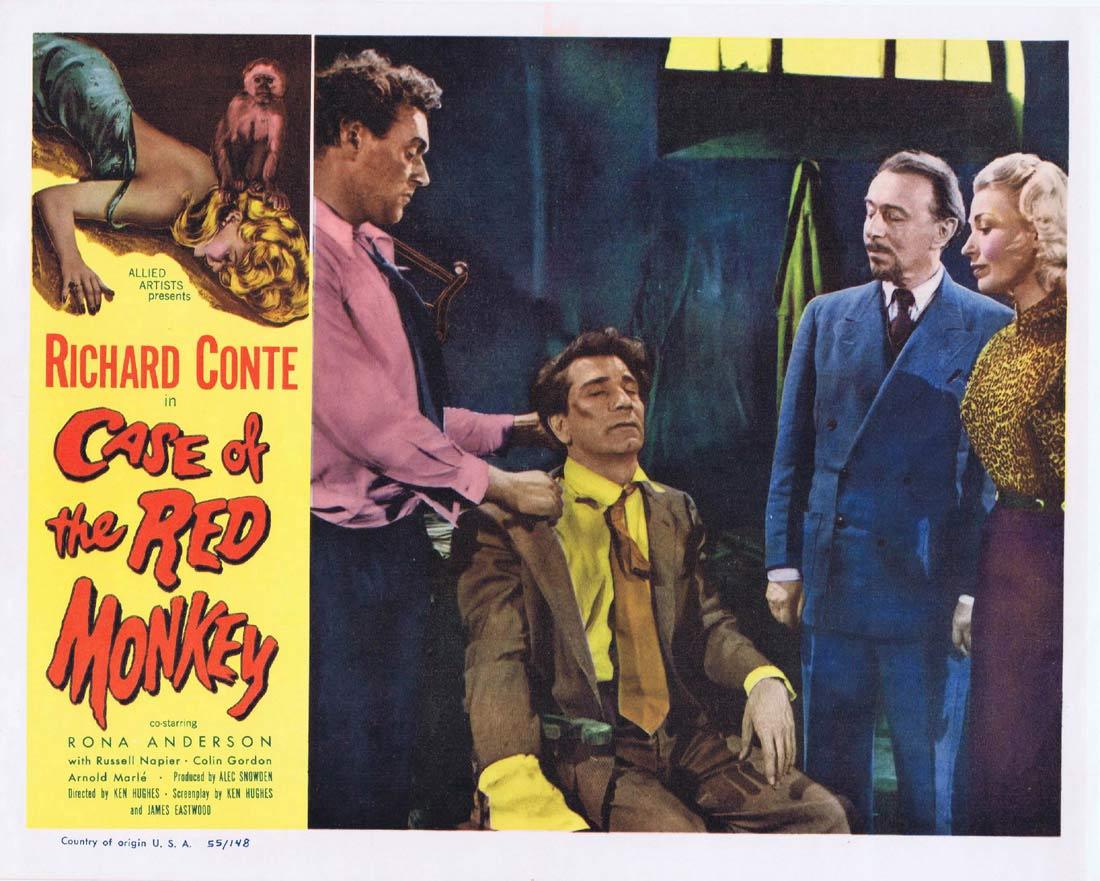 CASE OF THE RED MONKEY Lobby Card 5 Richard Conte Rona Anderson Russell Napier