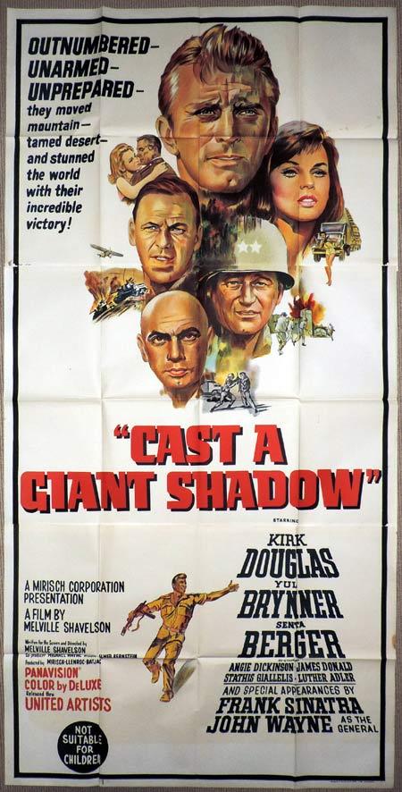CAST A GIANT SHADOW Original 3 Sheet Movie Poster John Wayne