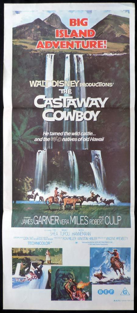 CASTAWAY COWBOY Original Daybill Movie Poster Walt Disney James Garner Vera Miles