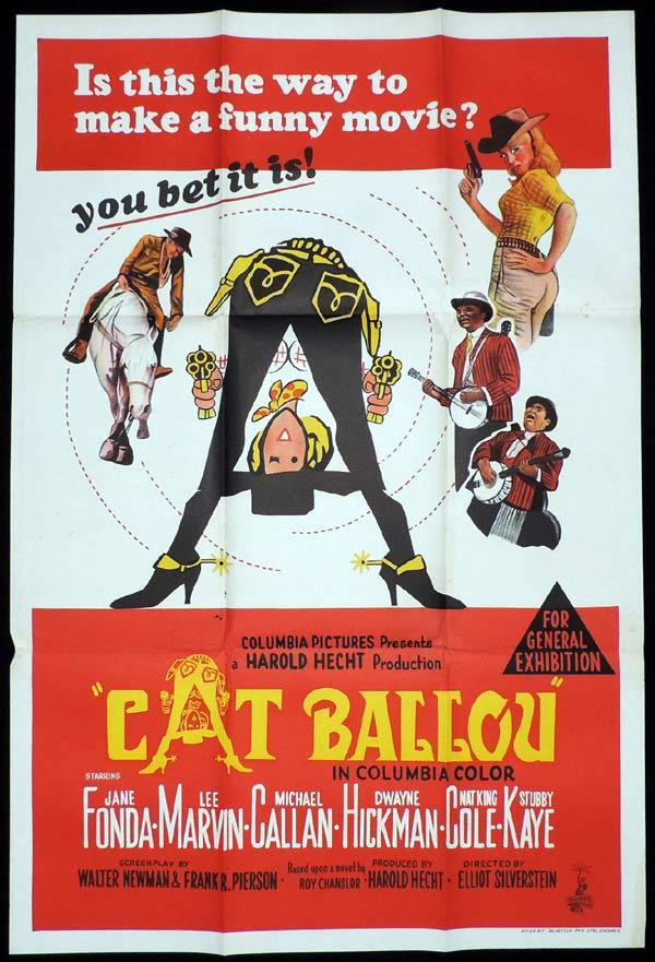 CAT BALLOU One Sheet Movie Poster Jane Fonda Lee Marvin