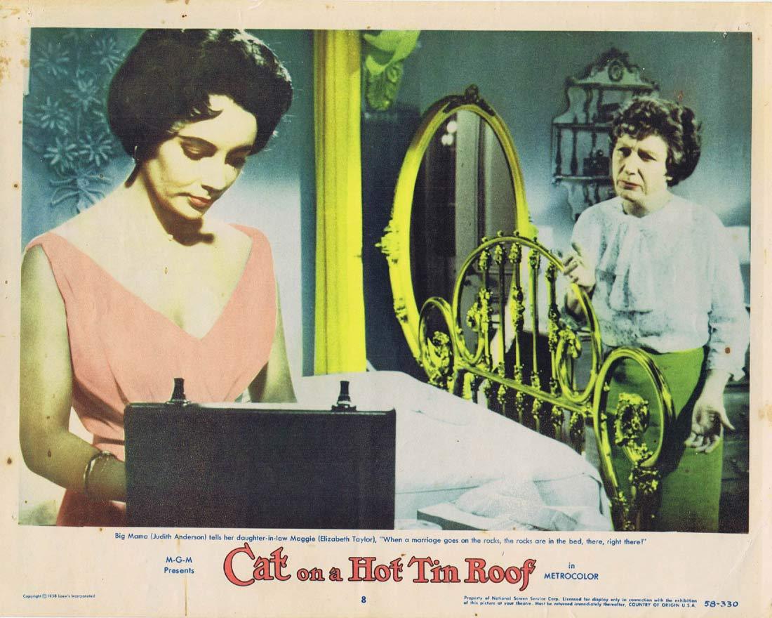 CAT ON A HOT TIN ROOF Original Lobby Card 8 Elizabeth Taylor Paul Newman