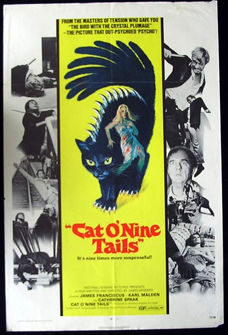 CAT O’NINE TAILS ’71-Dario Argento Original US One sheet poster