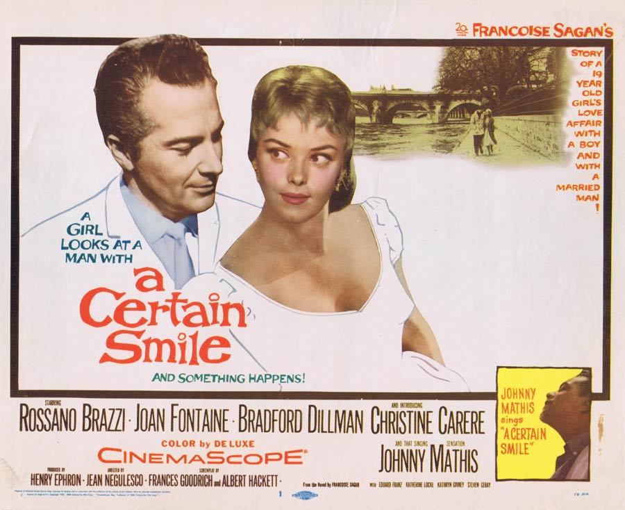 A CERTAIN SMILE Title Lobby card Rossano Brazzi Joan Fontaine