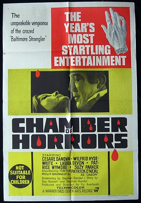 CHAMBER OF HORRORS One sheet Movie poster Cesare Danova Horror