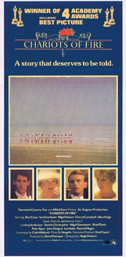 CHARIOTS OF FIRE Rare daybill movie poster BEN CROSS Ian Charleson Awards style
