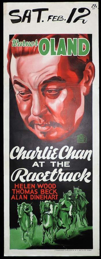 CHARLIE CHAN AT THE RACETRACK Long Daybill Movie poster 1936 Warner Oland
