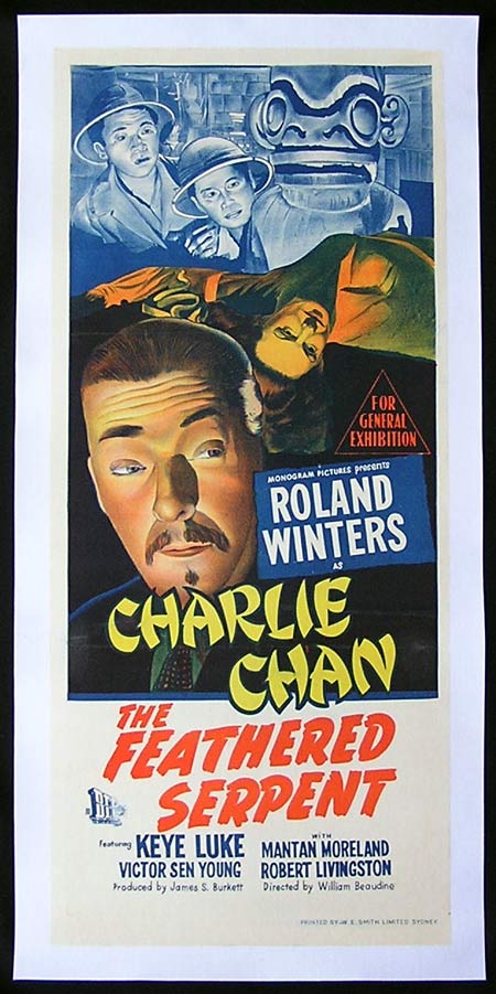 CHARLIE CHAN and the  FEATHERED SERPENT ’48-Roland Winters RARE poster