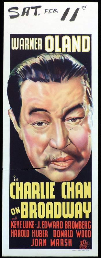 CHARLIE CHAN ON BROADWAY Long Daybill Movie poster 1937 Warner Oland