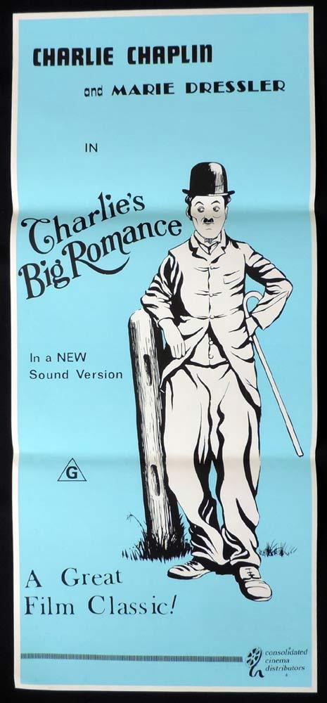 CHARLIES BIG ROMANCE Original Daybill Movie Poster Charlie Chaplin Marie Dressler 1970sr