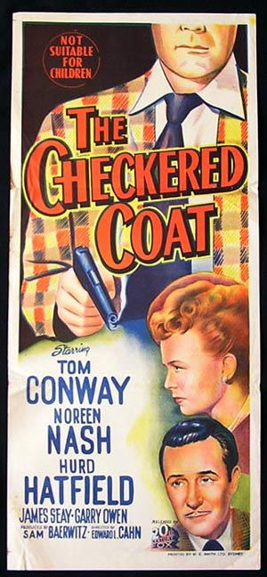 CHECKERED COAT Movie Poster 1948 Tom Conway RARE daybill