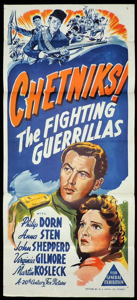 CHETNIKS THE FIGHTING GUERILLAS Original Daybill Movie Poster Phillip Dorn Anna Sten