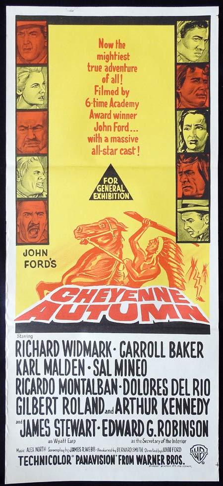 CHEYENNE AUTUMN Original Daybill Movie Poster Richard Widmark Carroll Baker James Stewart
