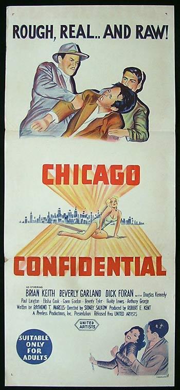 CHICAGO CONFIDENTIAL Original Daybill Movie poster Beverly Garland Brian Keith