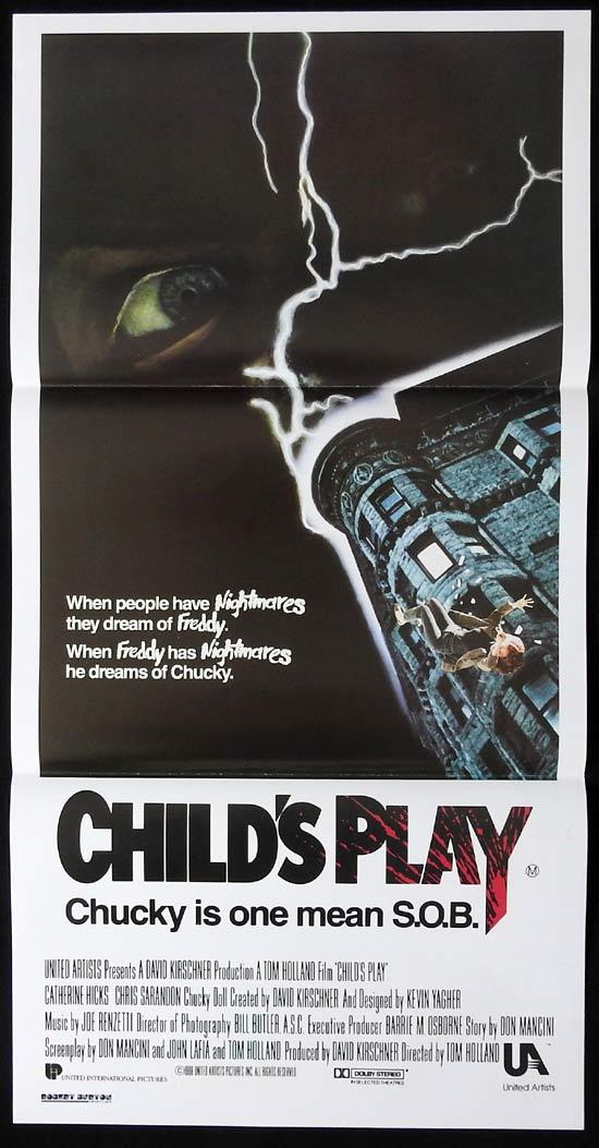 CHILD’S PLAY Original Daybill Movie Poster CHUCKY Catherine Hicks Horror