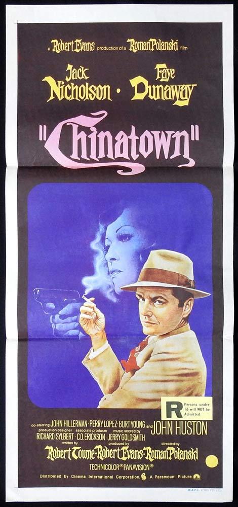 CHINATOWN Original Daybill Movie Poster Jack Nicholson Faye Dunaway NZ