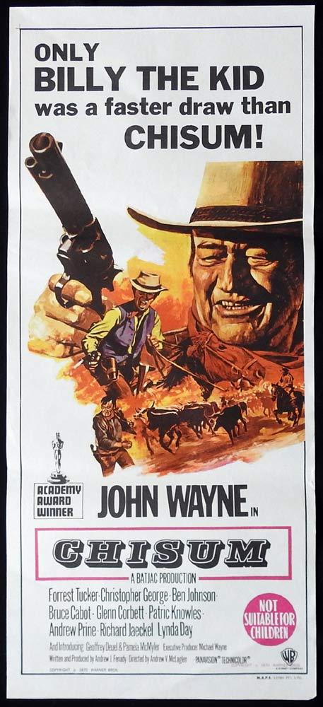 CHISUM Original Daybill Movie Poster John Wayne Forrest Tucker