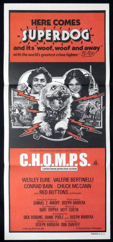 C.H.O.M.P.S. Daybill Movie poster Wesley Eure Robot Dog Chomps