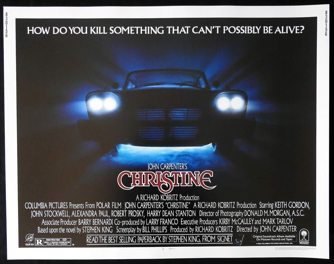 CHRISTINE Original US Half sheet Movie poster John Carpenter Stephen King