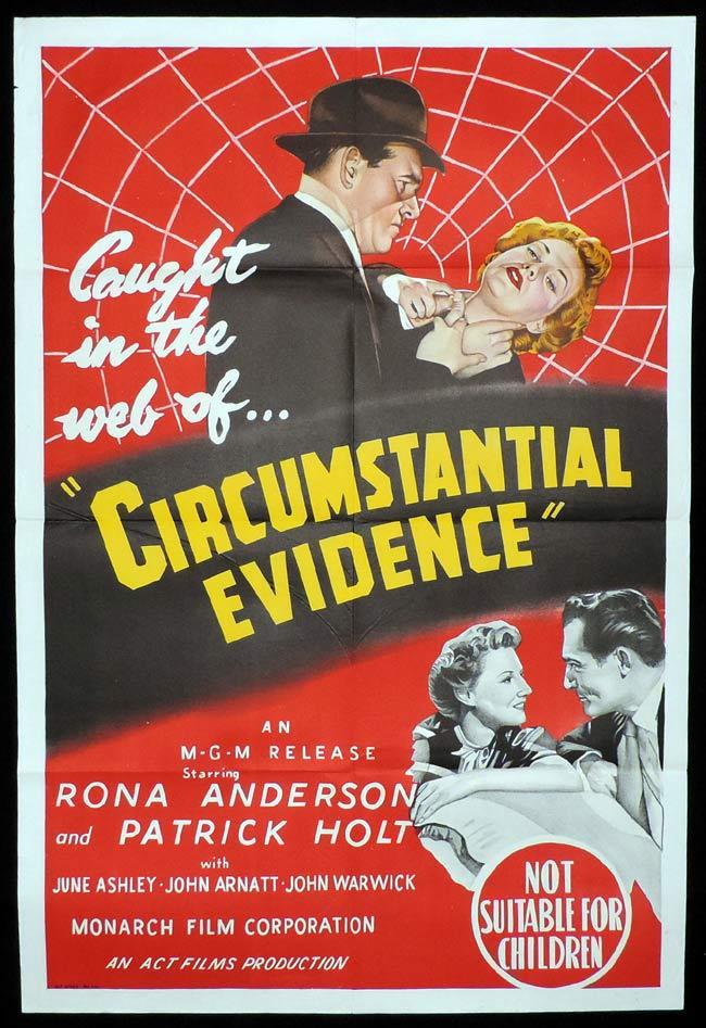 CIRCUMSTANTIAL EVIDENCE Original One sheet Movie Poster Rona Anderson British Film Noir