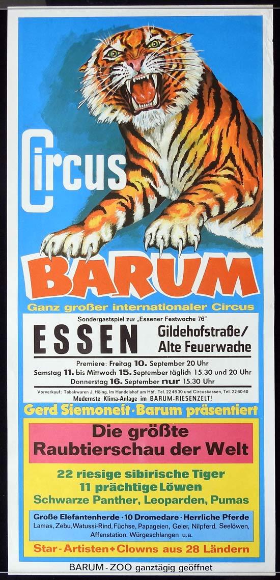 CIRCUS BARNUM Original Poster ESSEN c.1990s TIGER art
