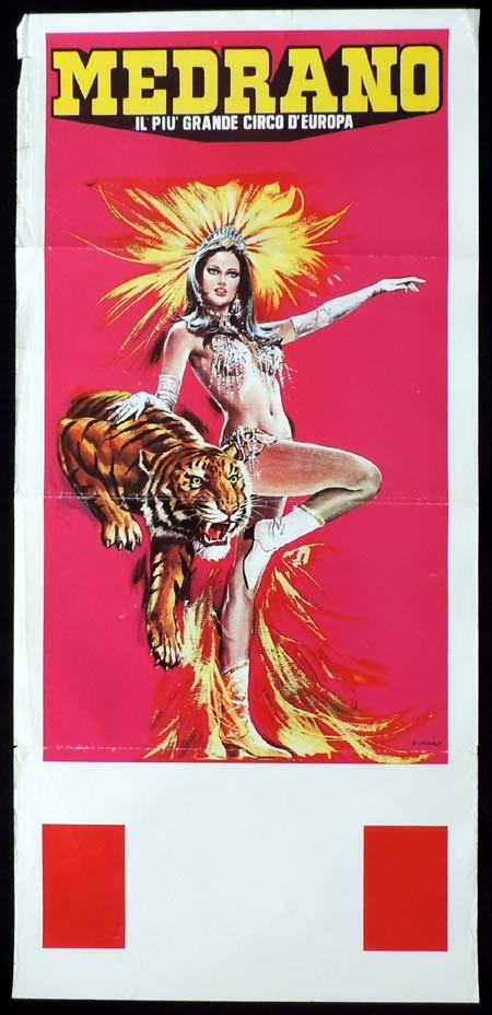 MEDRANO CIRCUS Italian Locandina Movie Poster 1970s Tiger art
