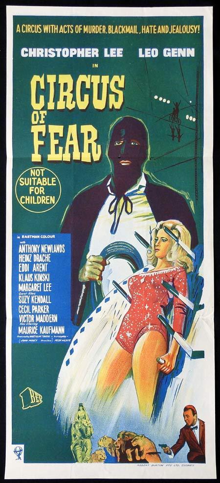 CIRCUS OF FEAR Original Daybill Movie Poster Christopher Lee Horror