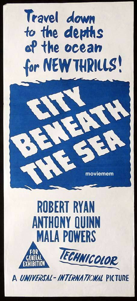 CITY BENEATH THE SEA Original 50s Daybill Movie Poster Robert Ryan Sci Fi Mala Powers
