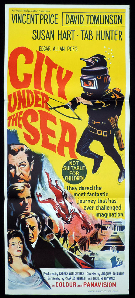 CITY UNDER THE SEA Original Daybill Movie poster Vincent Price Sci Fi