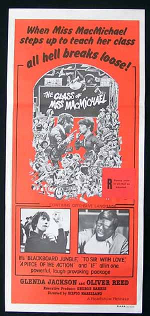 CLASS OF MISS MacMICHAEL Daybill Movie poster Glenda Jackson