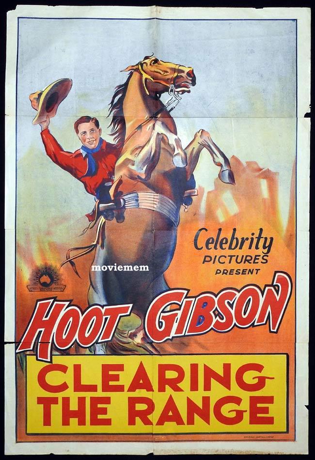 CLEARING THE RANGE Original One sheet Movie Poster HOOT GIBSON 1931