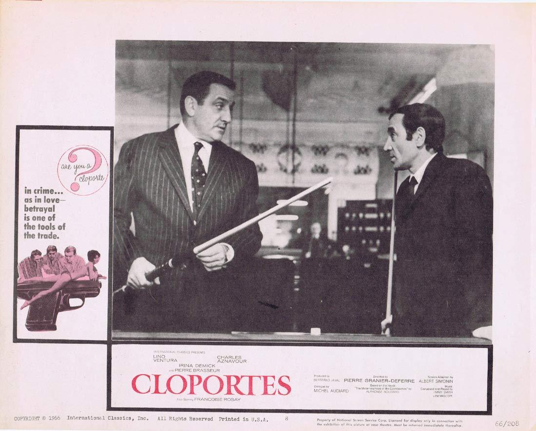 CLOPORTES Original Lobby Card 8 Lino Ventura Charles Aznavou