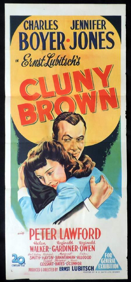 CLUNY BROWN Original Daybill Movie Poster Loretta Young Charles Boyer Jennifer Jones